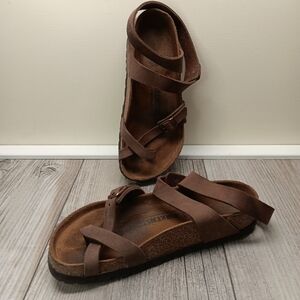 Birkenstock Yara 36 Brown Ankle Wrap Sandals